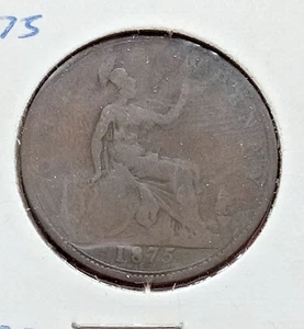 Großbritannien 1875 Penny Umlaufzustand schöne Münze - Bild 1 von 2