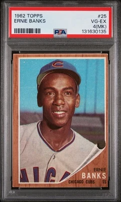 1962 TOPPS #25 ERNIE BANKS PSA 4 - Image 1 of 2