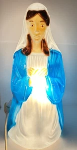 Empire Blasform Weihnachtskrippe 27 Zoll beleuchtet Jungfrau Maria funktioniert 1980er - Bild 1 von 7