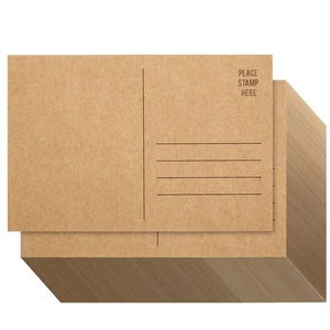 100 Pack Bulk Kraft Paper Blank Postcards for Mailing, Wedding, DIY Arts and ... - Picture 1 of 7