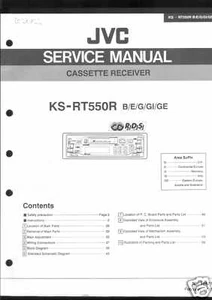 Manual de servicio original JVC para coche KS-RT550R KS RT 550 - Imagen 1 de 1