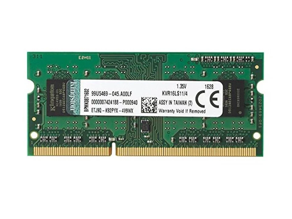 Kingston KVR16LS11/4 4GB DDR3 1600MHz PC3L-12800 SODIMM Memory RAM - Image 1 of 1