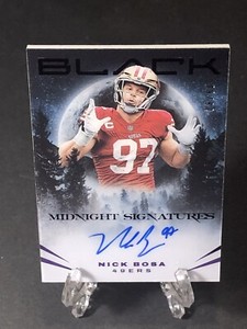 Nick Bosa 2023 Panini Black Midnight Signatures Auto  08/50 #MS-NBO 49ers