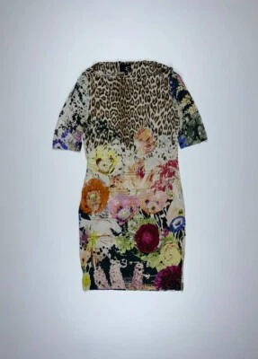 🚨 Просто Roberto Cavalli винтажный цветок midi платье многоцветный размер 40 - Изображение 1 из 4