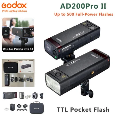 Flash de bolsillo Speedlite para cámara Godox AD200Pro II AD200ProII 2,4 G TTL HSS de EE. UU. Foto 1 de 4