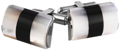 Manschettenknöpfe, Edelstahl, mit Perlmutt Einlage.  (jetzt -35% reduziert) - Bild 1 von 2