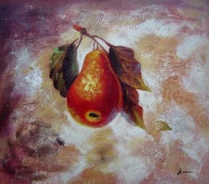 Pintura al óleo pera fruta decorativa 20x24 - Imagen 1 de 1