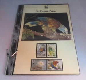 Hojas informativas de loro de San Vicente de WWF estampillas exclusivas de San Vicente y FDC - Imagen 1 de 6