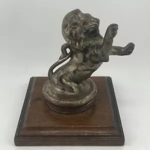 Vintage Franklin 1920er Aura Vincit brüllender Löwe Original Maskottchen Heizkörper Ornament - Bild 1 von 21
