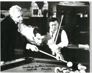 WILLIE HUSTLER MOSCONI HOF 68 19X WC SIGNED PHOTOGRAPH JSA AUTOGRAPH BILLIARDS - Picture 1 of 2