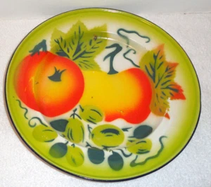 VINTAGE ENAMELWARE DINNER PLATE abt 10 1/8 inches Diameter Unbranded - Picture 1 of 2
