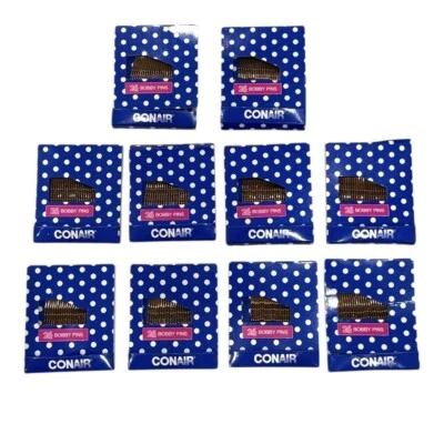 Lot of 10 Packs Conair 2" Bobby Pins, 24 Count (240 Total) - Bronze - Image 1 of 2
