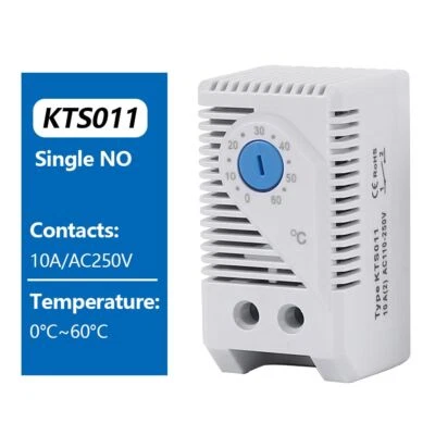 Din Rail Compact Bimetallic Thermostat Mechanical Controller Normally Open Close - Image 1 of 4