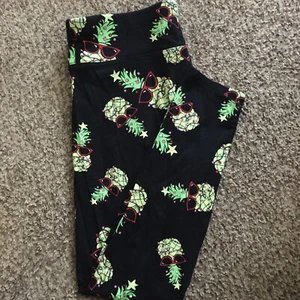 Justice Pineapple Christmas leggings girls size 20/22 plus - Picture 1 of 5