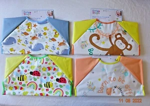 Baby Long Sleeve Bib Feeding PEVA Coverall Messy Play Waterproof Easy Clean - Picture 1 of 6