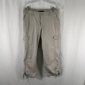 Eddie Bauer Cargo Capri Women's 6 Khaki Low Rise Hiking Button Pockets - Picture 1 of 11