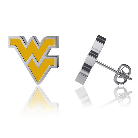 Women's Dayna Designs West Virginia Mountaineers Enamel Post Earrings Cover