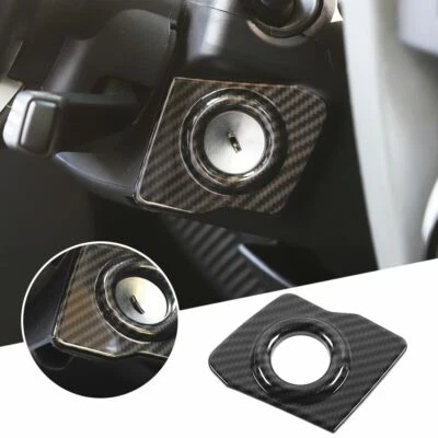 Inner ignition switch Start Key Hole trim For Jeep Wrangler JK 11+ carbon fiber Foto 1 de 4