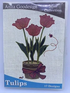 Anita Goodesign Tulips Embroidery Machine Design CD 17 Designs - Picture 1 of 2