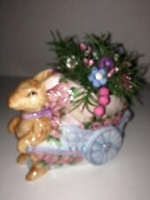 Easter VTG Button Bokay/Bunny With Cart-Country-Farmhouse-Prim-Shabby Chic Decor