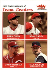 2004 Fleer Tradition Baseball Card #18 Dunn/Casey/Reit/Wilson TL