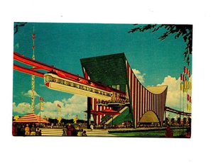 Cartolina NY Esposizione Mondiale 1964 AMF MONOROTAIA artista schizzo vista giorno - Foto 1 di 1