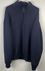 Fairway & Greene 100% Wool 1/4 Zip Men's XL Golf Sweater Blue Long Sleeve