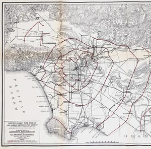 Mapa LOS ANGELES 1925 - TRÁNSITO RÁPIDO ORIGINAL VALLE DE SAN FERNANDO - SAN PEDRO - Imagen 1 de 4
