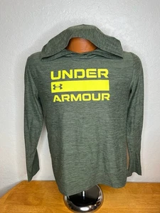 Boys Under Armour Athletic Pullover Hoodie Youth Large YL - Green - Polyester - Picture 1 of 5