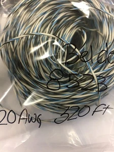 8523 BELDEN 320 FT Hook-up Wire 20AWG 1C PVC WHITE BLACK BLUE NEW - Picture 1 of 1