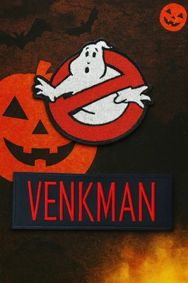 Ghostbusters Name Tag Venkman & 4" No Ghost Logo Iron-On Patch Uniform/Costume - Image 1 of 4