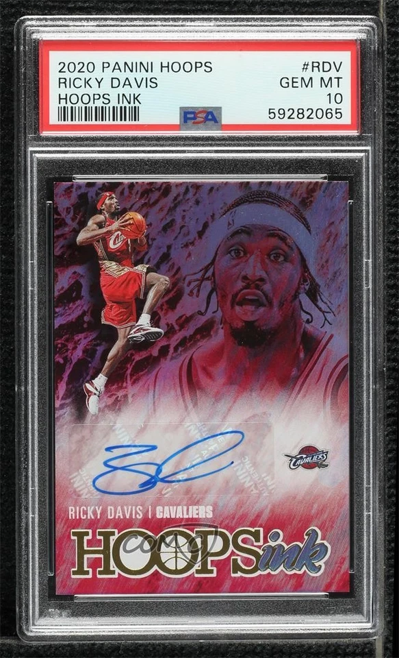 2020-21 Panini NBA Hoops Hoops Ink Ricky Davis #HI-RDV PSA 10 GEM MT Auto - Image 1 of 2