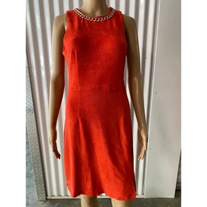 Julie Brown NYC Mini Dress Chain Detail Sleeveless Orange Dress Size S - Picture 1 of 8