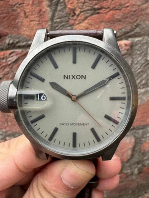 Nixon Swiss Movement Large Dial Date Display Men’s Wristwatch – Vintage Gunmetal - Image 1 of 4