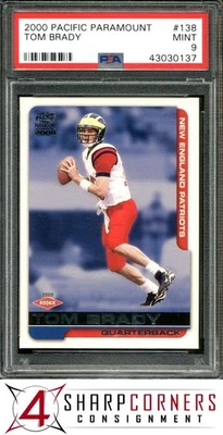 2000 Pacific Paramount #138 Tom Brady RC Patriots PSA 9 - Imagem 1 de 4