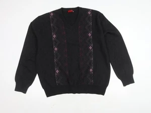 Gabicci Men's Black XL Wool Acrylic Geometric Pullover - Picture 1 of 12