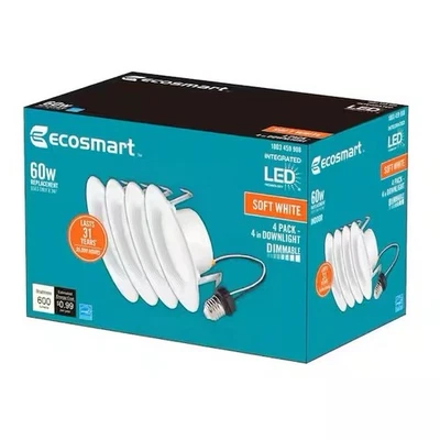 Downlighting Ecosmart Standard Retrofit 4 pulgadas regulable 600 lúmenes Foto 1 de 4