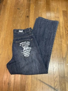 Men’s Y2K Zeep Jeans 34x34 Scruffed Distressed Look - Picture 1 of 7