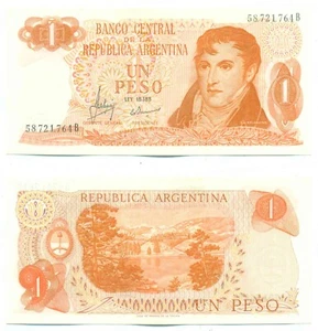 ARGENTINA NOTE 1 PESO (1971) MASTROPIERRO-IANNELLA SUFFIX B B# 2303 P 287 AU - Picture 1 of 1