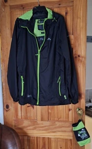 NEW * TRESPASS TRES-TEX IKPAC 5000mm * BLACK PACKAWAY WEATRHERPROOF JACKET *Sz L - Picture 1 of 16