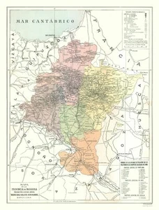 Mapa histórico - Navarra España - Pompido 1913 - 23 x 30,18 - Arte mural vintage - Imagen 1 de 20
