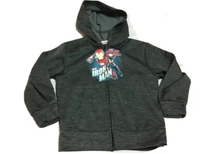 Marvel Iron Man Boys Dark Gray Hoodie Sweatshirt Full Zip size Small - Picture 1 of 9