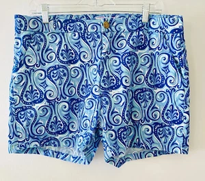 STELLA PARKER COLLECTION  Blue Paisley Design SHORTS  Size 14 - Picture 1 of 10