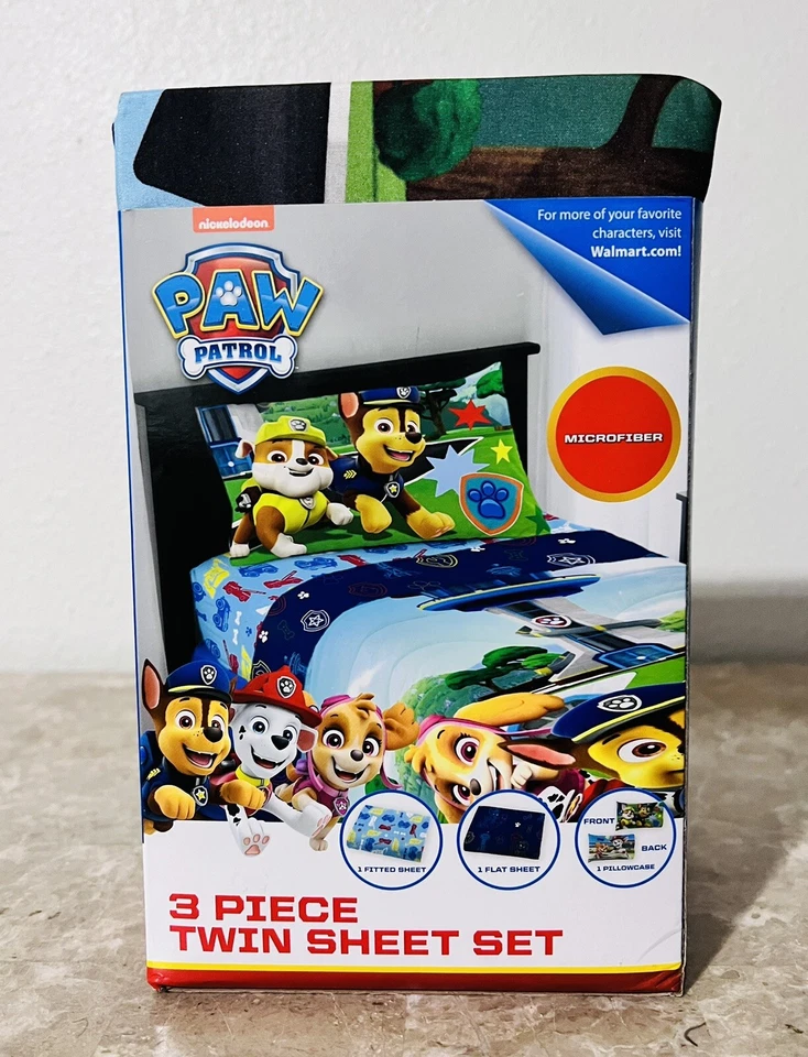 Nuevo Nickelodeon Paw Patrol Puppy Hero 3 Piezas Juego de Sábanas Doble Microfibra Azul Foto 1 de 1
