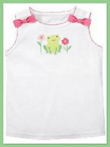 NWT NWOT LN infants toddlers Janie & Jack DAISY GARDEN frog TANK TOP~PIC SIZE - Picture 1 of 2