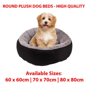 Dog Bed Donut Soft Round Plush Cat Beds For Calming Pet Anti Anxiety Washable - Picture 1 of 10