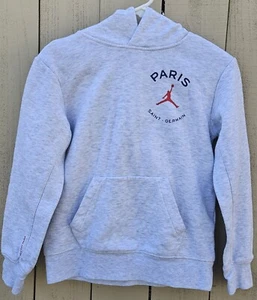 Nike Air Jordan Boy's Paris Saint-Germain (PSG) Gray Hoodie - Size M - Picture 1 of 9