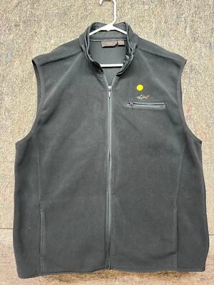 Greg Norman Hombres Chaleco Chaqueta Tasso Elba Negro Golf Cremallera Completa Vellón Talla XL Foto 1 de 4