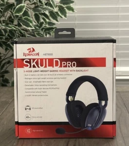 Redragon 3-Mode Lightweight Wireless Over-ear Gaming Headset w/ Backlight H878BB - Picture 1 of 7