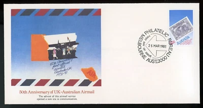 AUSTRALIA 1981 FIRST DAY COVER, 50th ANNIVERSARY OF UK-AUSTRALIAN AIRMAIL !! N03 - Image 1 of 2